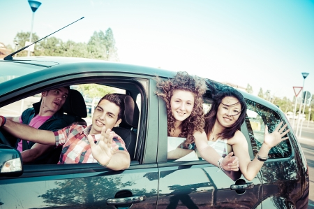 Friends Ready for Vacations,Italyの写真素材