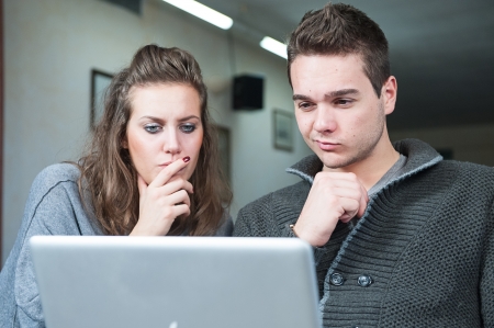couple of students is preparing for University lesson ,Italyの写真素材