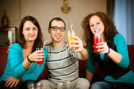 Friends toasting together,Italyの写真素材