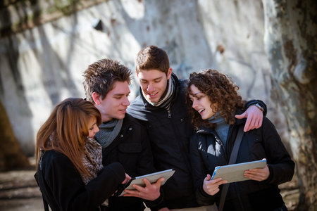Group of Friends with Digital Tablet