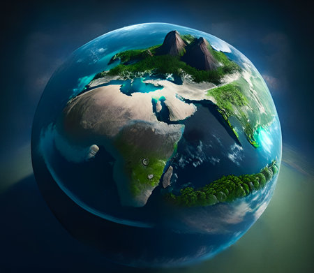Planet Earth is a picture created by artificial intelligence.の写真素材
