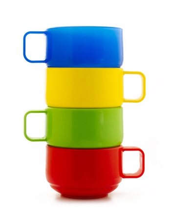 Colored cupsの写真素材