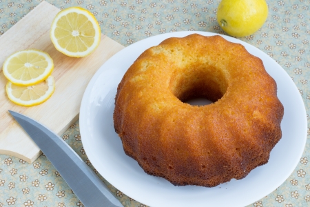 Round-shaped tasty lemon cakeの写真素材