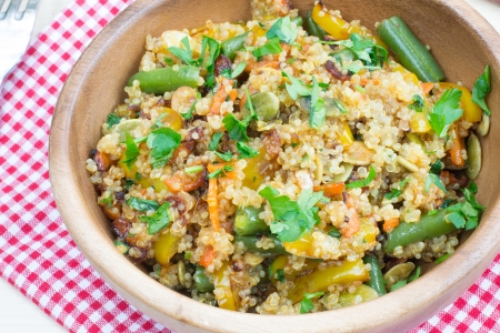 Healthy vegetarian stir-fry with quinoa の写真素材