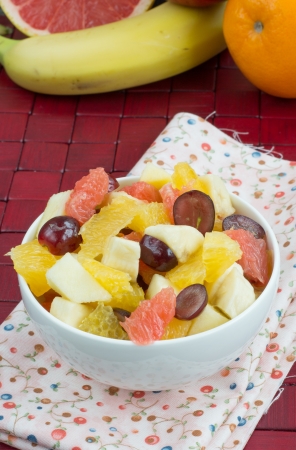 Tasty freah fruit salad for breakfast の写真素材