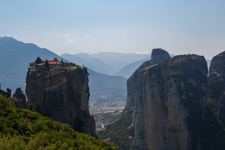 a magnificent daytime trip through the Kalambaka mountains to the Meteora monastery complex with beautiful views from different points and rocks. Greeceの写真素材
