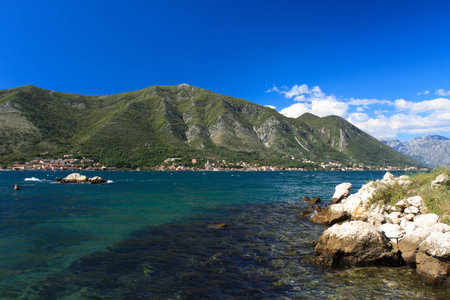 Beautiful Adriatic coast. Clear water and high mountains. Montenegro