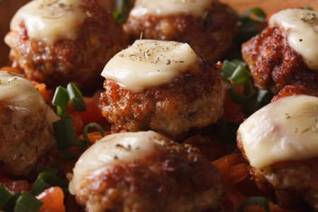 Hot fried meat balls with mozzarellaの写真素材