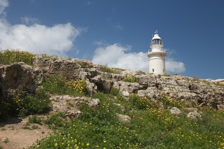 beautiful view from the old amphitheater of the lighthouse. Paphos Cyprusの写真素材