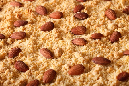 Sbrisolona Italian cake with almonds macro. horizontal backgroundの写真素材
