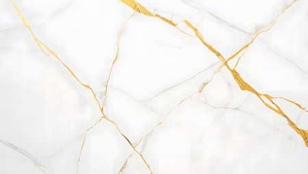 White marble texture with gold veins. Abstract background and texture for design.の素材