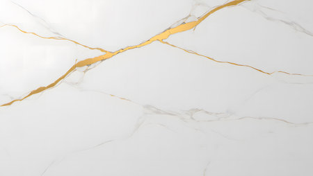 White marble texture background with golden veins. Luxury and luxurious.の素材