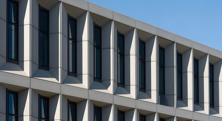 Facade of a modern office building. Architectural detail of modern architecture.の素材