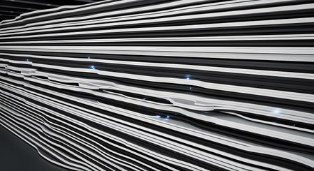 Abstract 3d rendering of chaotic surfaces. Futuristic background with dynamic waves.の素材