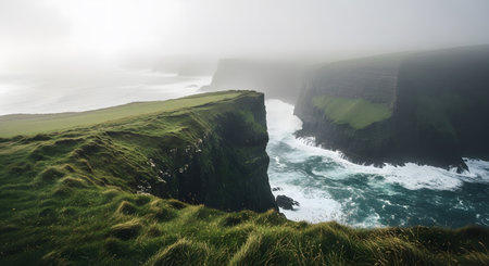 Cliffs of Moher in County Clare, Ireland. Panoramic imageの素材