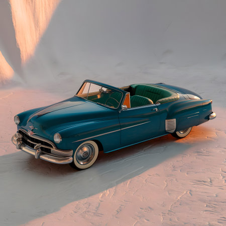 Vintage american car on a white background. 3d renderの素材