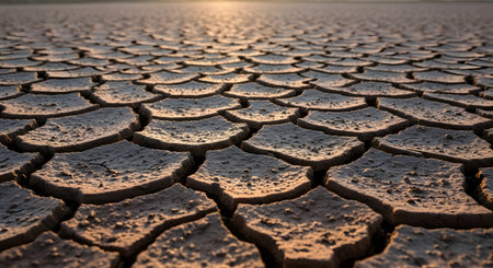 Dry cracked earth, global warming, climate change, global warmingの素材