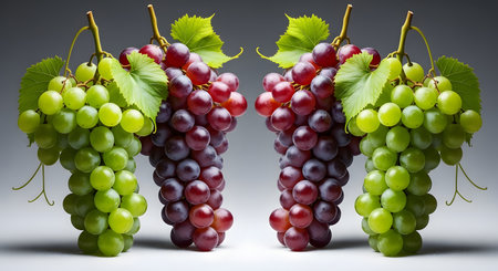 Grapes on a gray background. 3D illustration. Series.の素材