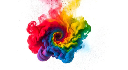 Colorful ink in water isolated on white background. Abstract background.の素材