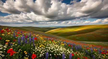 Piano Grande di Castelluccio (Perugia, Umbria, Italy), landscape at summerの素材