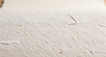 Close up of white paper texture for background. Macro shot with shallow depth of field.の素材