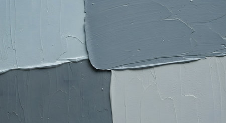 Painting close-up texture background with blue, gray and white acrylic colorsの素材