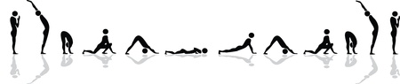 Yoga position for sun salutationのイラスト素材