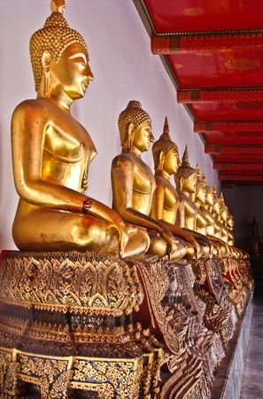 Column Buddha in a templeの写真素材