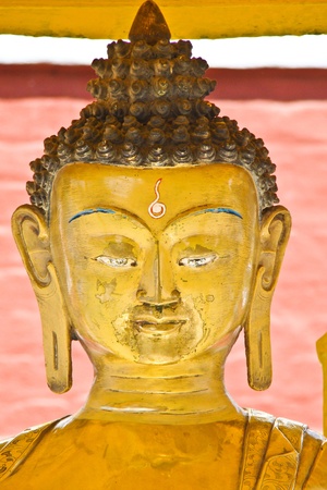 Kathmandu, Nepal: Buddha  Face scultureの写真素材