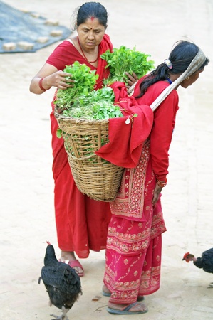 Kathmandu, Nepal - October 3, 2010: woman buys in national nepalese clothesのeditorial素材
