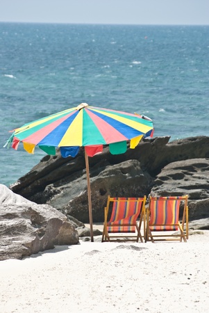 relax time on the beach and rocksの写真素材