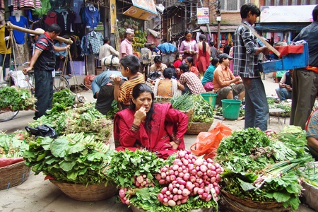 Kathmandu, Nepal - October 4, 2010: market on the streetのeditorial素材