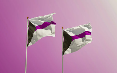 Demisexual Pride Flags. 3D artworkの写真素材