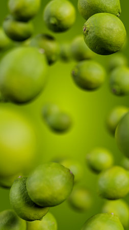 Limes Vertical Background Backdrop Image. 3D artworkの写真素材