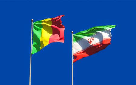 Flags of Mali and Iran. 3D artworkの写真素材