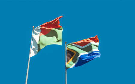Flags of Madagascar and SAR African. 3D artworkの写真素材