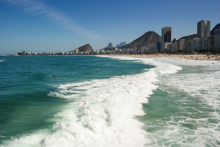 Leme beach (traditional beach in Rio de Janeiro)の写真素材