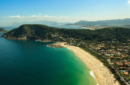 Famous and paradisiac brazilian beach seen from above - Beach view from above (Itacoatiara Beach - Rio de Janeiro)の写真素材
