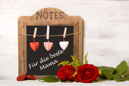Blackboard with writing, Motherの写真素材