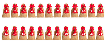 Advent calendar isolated on white backgroundの写真素材