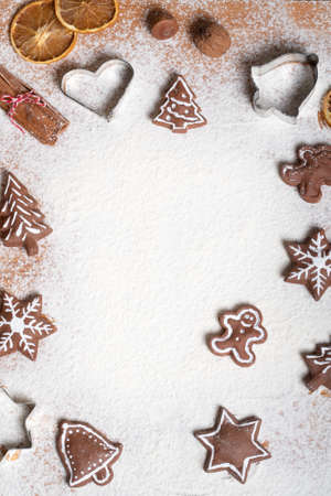 Christmas, baking Christmas cookies during the Advent seasonの写真素材