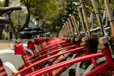 Parked bicycles