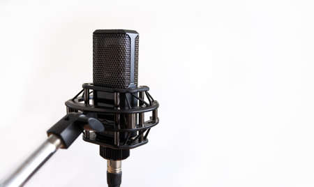 Studio condenser microphone, white backgroundの写真素材