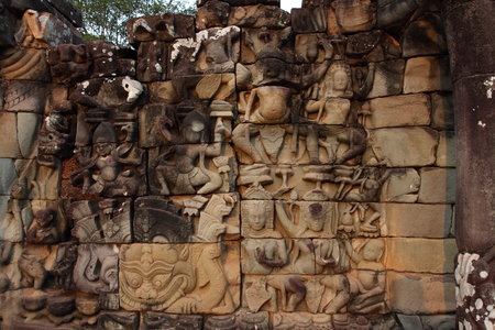 Terrace of Elephants Angkor Thom Siem Reap Cambodiaの写真素材