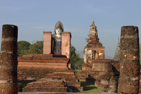 Sukhothai Historical Park Thailandの写真素材
