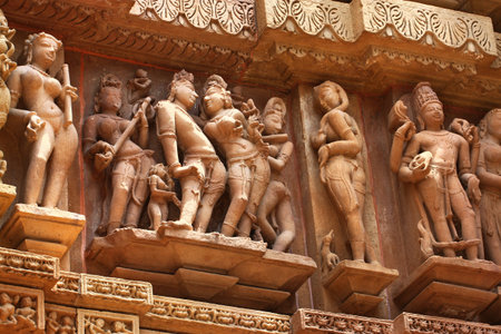 Khajuraho temples and their erotic sculptures India