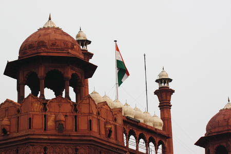 The Red Fort was the residence of the Mughal emperors of Indiaのeditorial素材