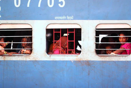 India street view , train, stationのeditorial素材