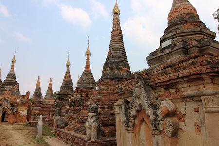 old Buddhist Temple ruins at Inwa near Mandalay. Myanmarの写真素材