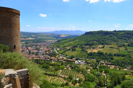 City walls of town Orvieto Umbria in Italyの写真素材